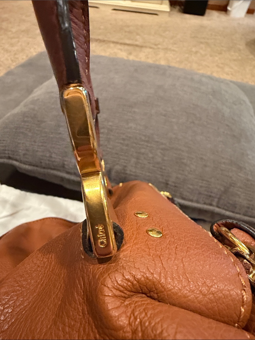 Chloe Marcie Small Brown Leather Satchel - Picture 9 of 12
